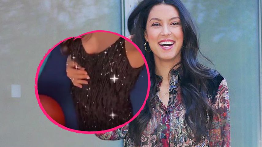 Sexy Glitzerfummel: So schick stylt Rebecca Mir Babybauch
