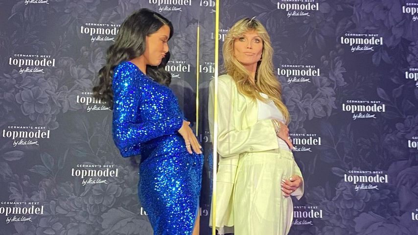Rebecca Mir und Heidi Klum am GNTM-Set