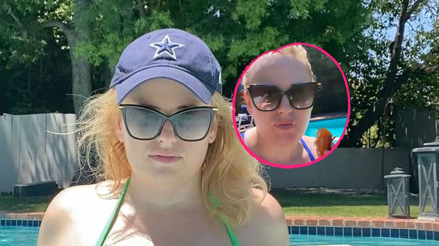 Sexy Blick: Erschlankte Rebel Wilson isst Pfirsich im Pool