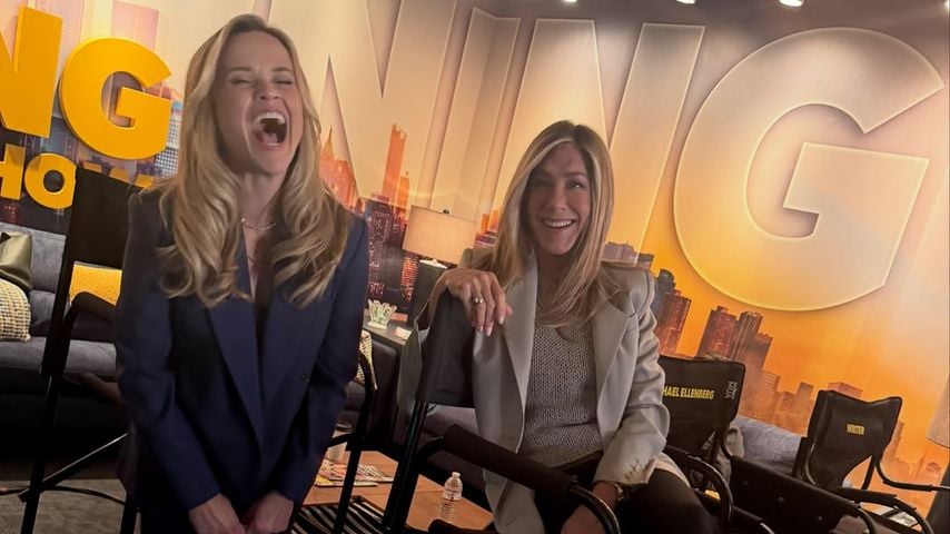Reese Witherspoon und Jennifer Aniston am "The Morning Show"-Set