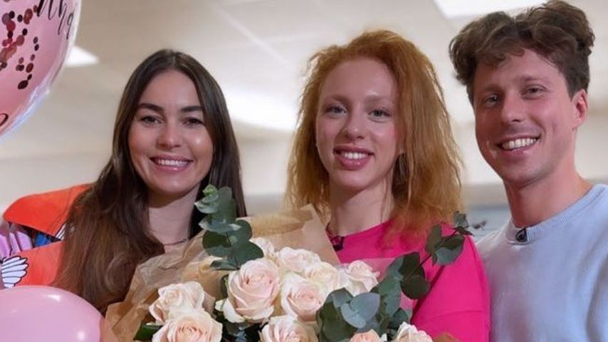 Renata Lusin, Anna Ermakova und Valentin Lusin an Annas Geburtstag