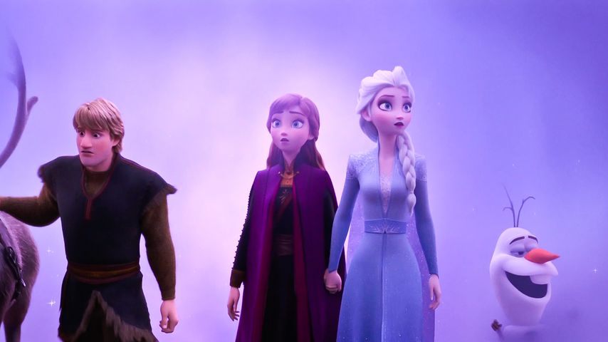 Rentier Sven, Kristoff, Anna, Elsa und Olaf in "Die Eiskönigin 2"