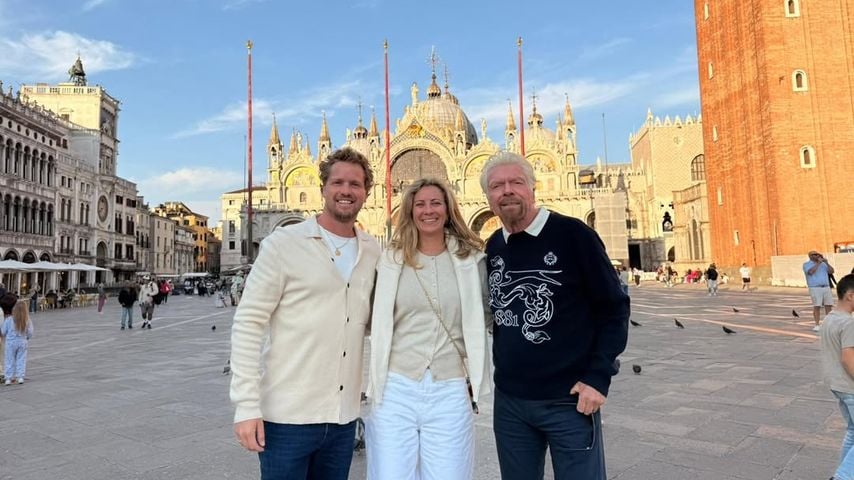 Richard Branson und seine Kinder in Venedig.