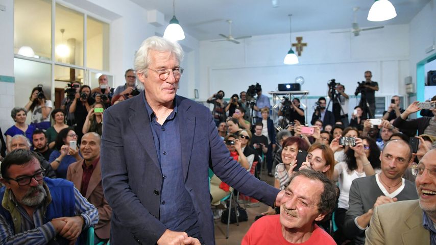 Richard Gere bei einer Filmvorführung von "Time Out Of Mind" vor Obdachlosenpublikum, Juni 2016, Rom