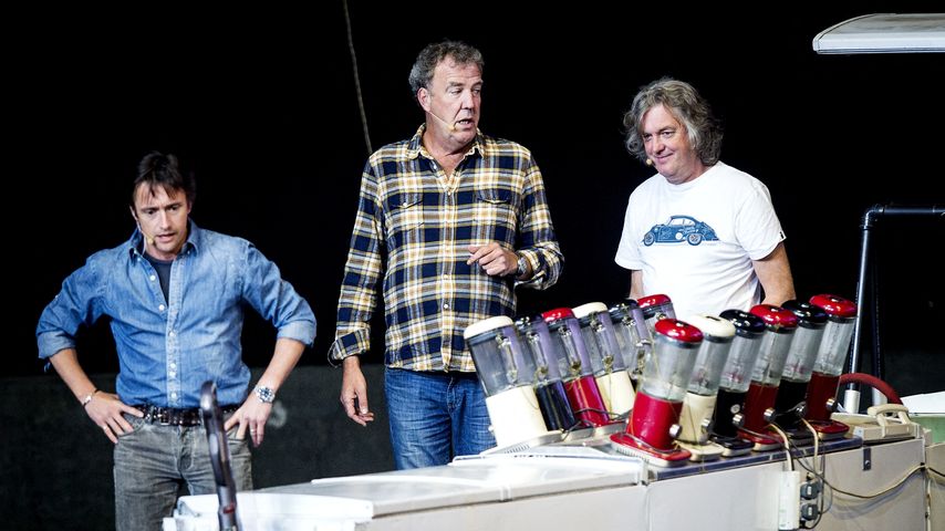 Richard Hammond, Jeremy Clarkson und James May proben für "Top Gear Live" im Ziggo Dome in Amsterdam