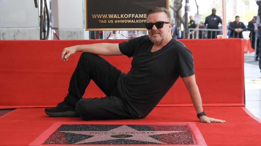 Ricky Gervais mit seinem Walk-of-Fame-Stern
