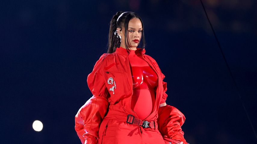 Rihanna bei ihrem Auftritt während der Super-Bowl-Halftime-Show, Februar 2023