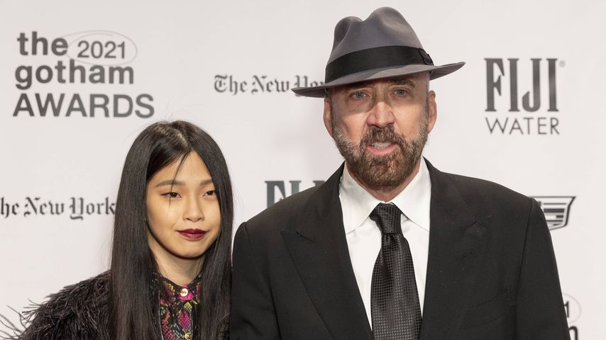 Riko Shibata und Nicolas Cage, 2021 in New York