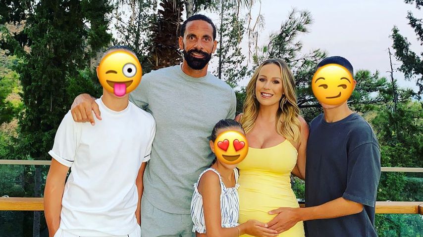 Rio Ferdinand mit seinen drei Kindern und seiner neuen Frau Kate