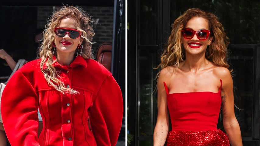 Neue Trendfarbe? Rita Ora präsentiert zwei knallrote Looks!