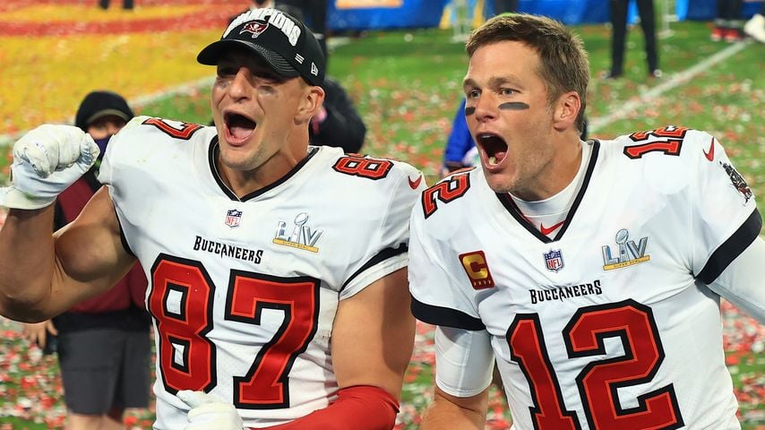 Rob Gronkowski und Tom Brady beim Super Bowl 2021