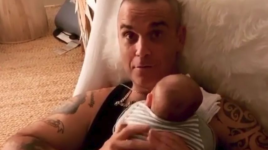Robbie Williams mit seinem Sohn Beau Benedict Enthoven