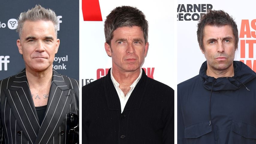 Collage: Robbie Williams und Noel und Liam Gallagher