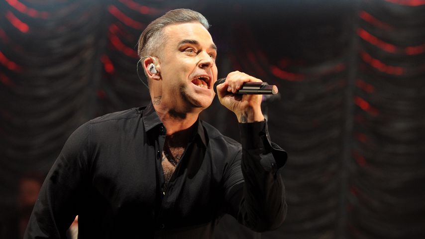 Robbie Williams bei einem Konzert in Manchester im Dezember 2016