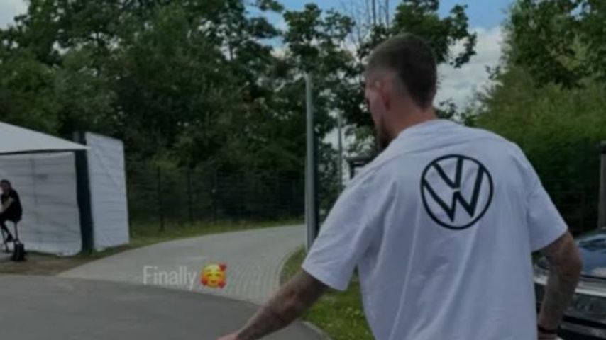Robert Andrich mit seiner Tochter Malia