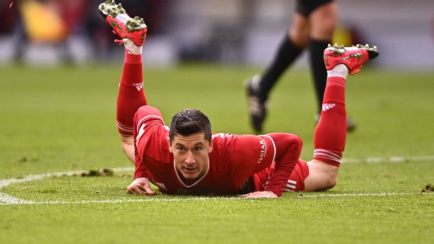 Robert Lewandowski bei einem Fußballspiel in München im März 2021