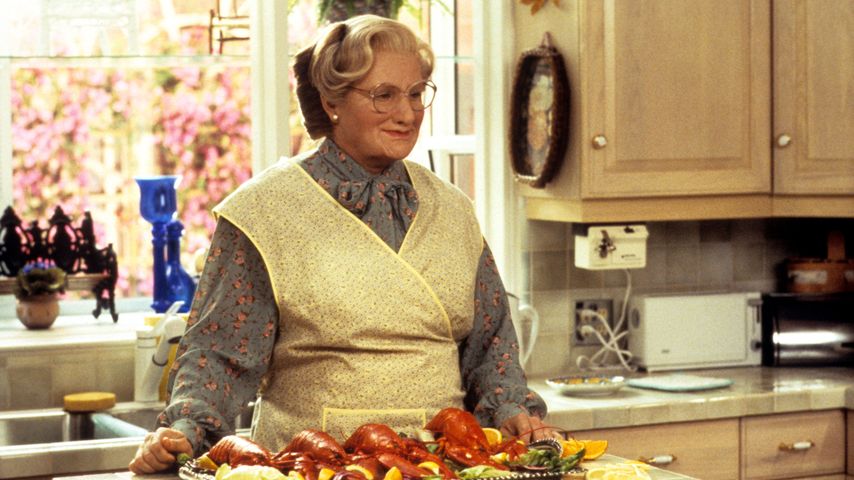 Robin Williams als Mrs. Doubtfire im Film "Mrs. Doubtfire: Das stachelige Kindermädchen", 1993