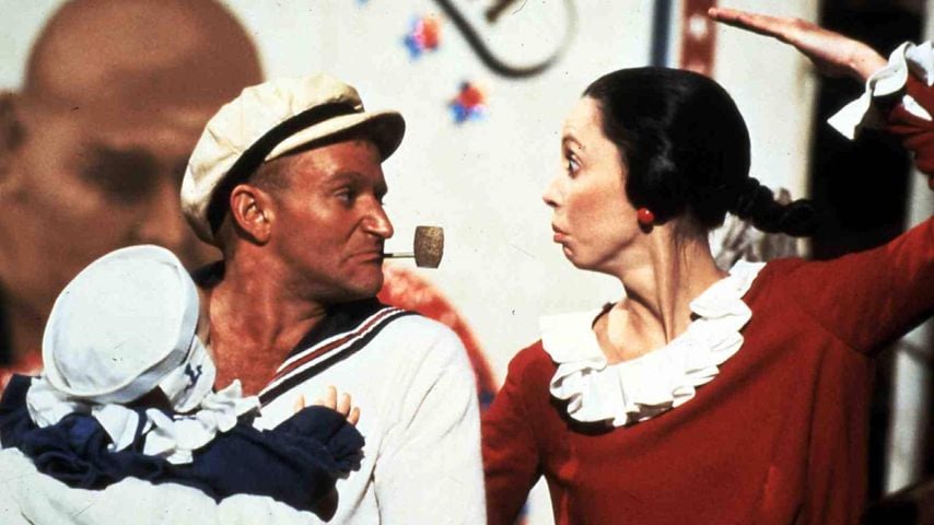Robin Williams als Popeye und Shelley Duvall als Olivia in "Popeye", 1980