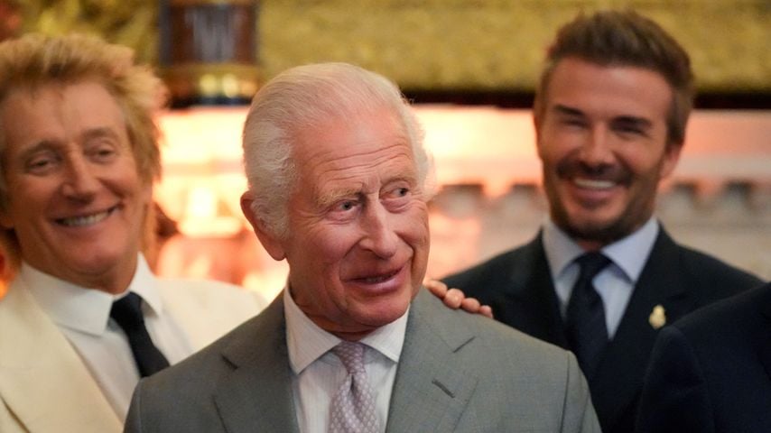 Rod Stewart, König Charles und David Beckham, London 2024