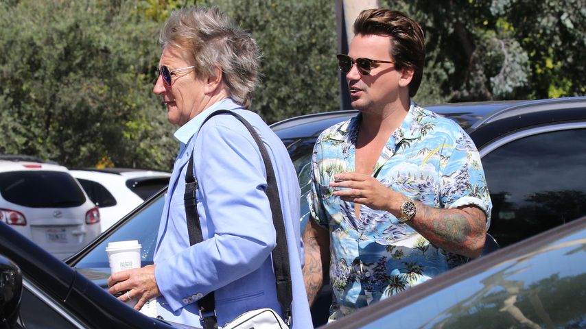 Rod Stewart mit seinem Sohn Sean, August 2018