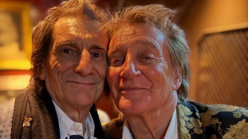 Rod Stewart und Ronnie Wood, ehemalige Mitglieder der Band Faces