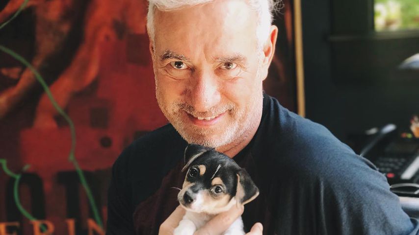 Roland Emmerich mit seinem Hund Liddle