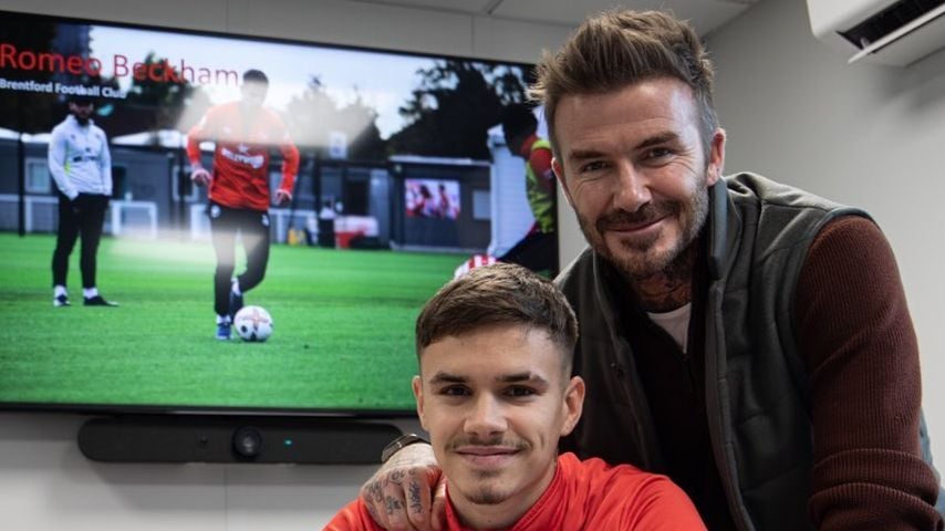 Romeo Beckham mit seinem Vater David