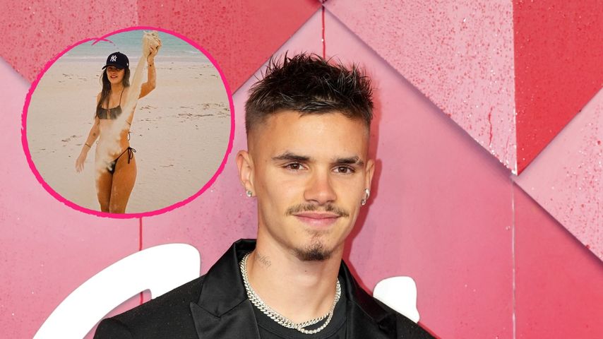 Collage: Romeo Beckham und seine Freundin Kim Turnbull