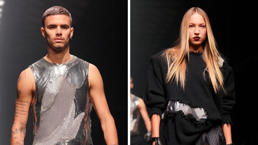 Romeo Beckham und Lila Moss rocken Fashion Week in Mailand