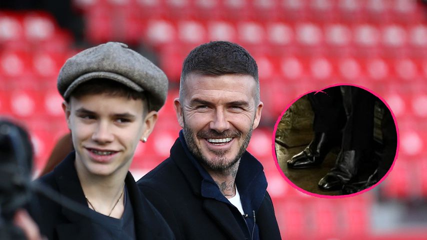 Wegen Romeo: Schummelt sich David Beckham hier etwa größer?