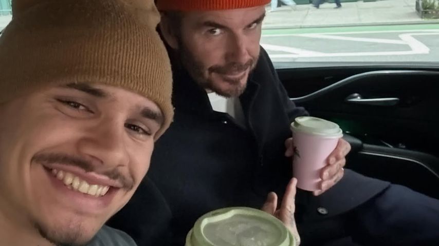 Romeo und David Beckham machen ein Selfie
