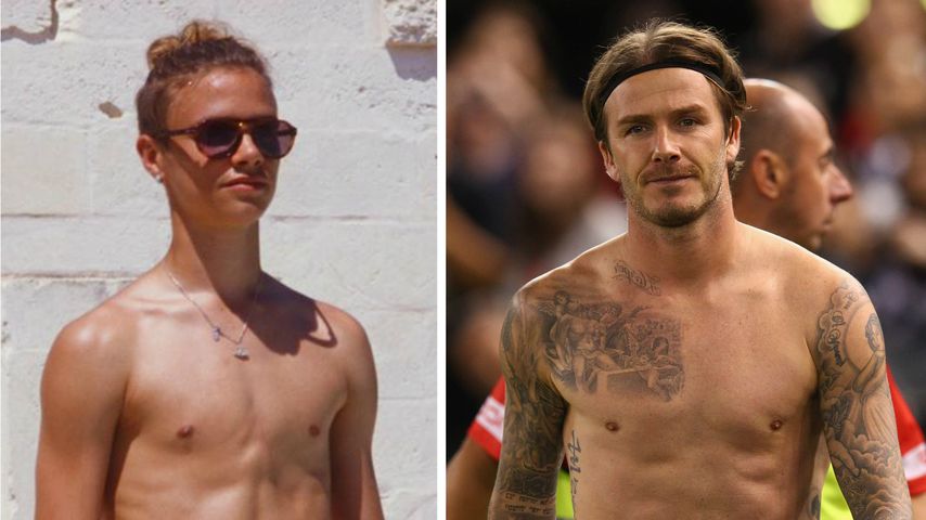 Wie Twins: Romeo Beckham sieht Papa David immer ähnlicher