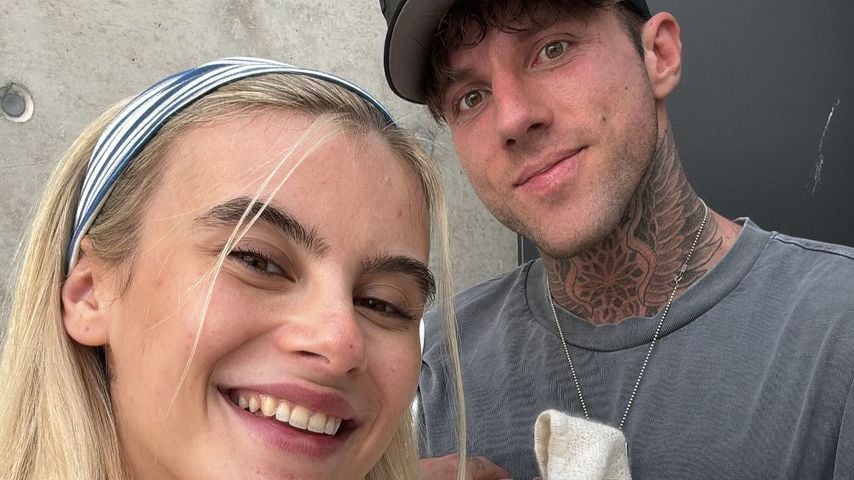 Romina Palm und Christian Wolf mit ihrem Baby Hazel, August 2025