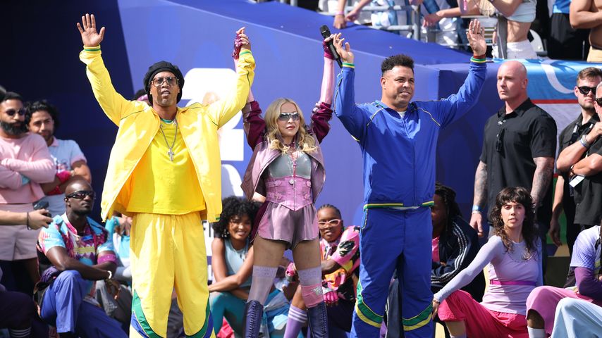 Ronaldinho, Madonna und Ronaldo bei der Topps Final Halftime Show im WM-Finale 2026 in East Rutherford