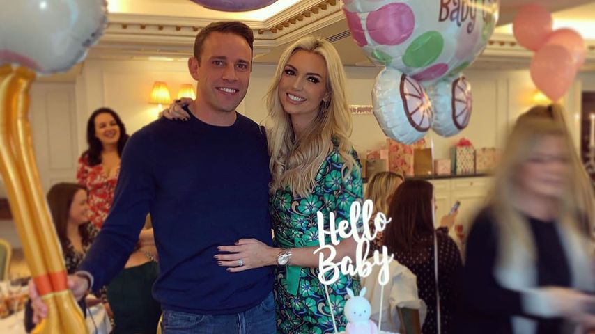 Ehemann Wesley Quirke und Rosanna Davison bei ihrer Baby-Party im Oktober 2019