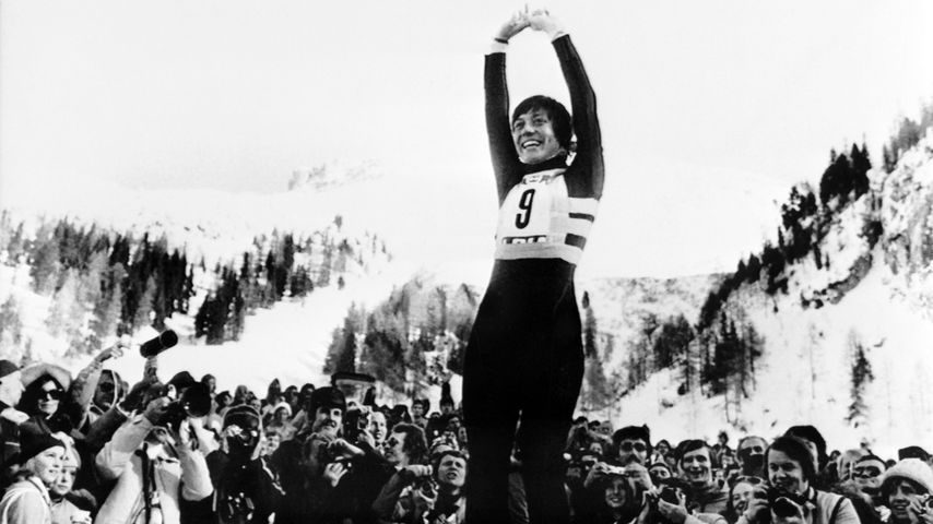 Rosi Mittermaier bei den Olympischen Winterspielen in Innsbruck, 1976
