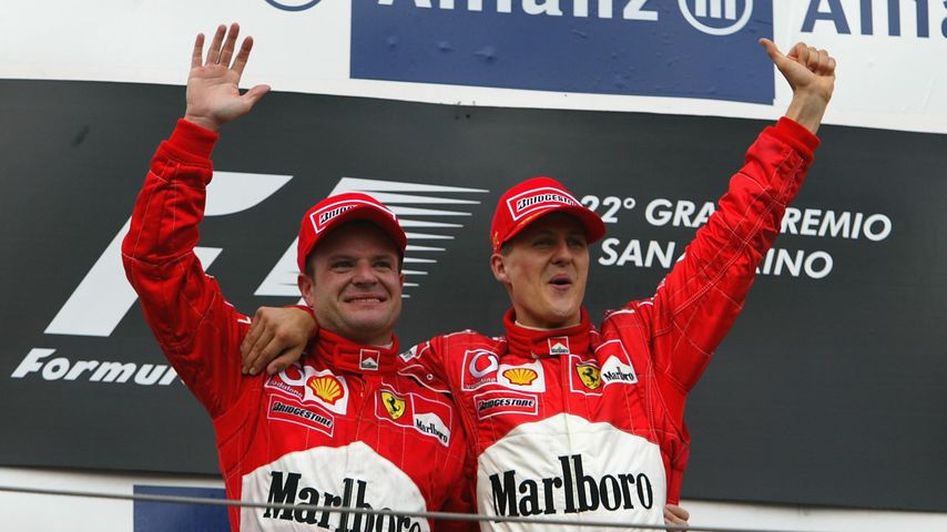 Rubens Barrichello und Michael Schumacher im April 2002