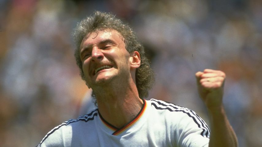 Rudi Völler bei einem WM-Spiel im Juni 1986