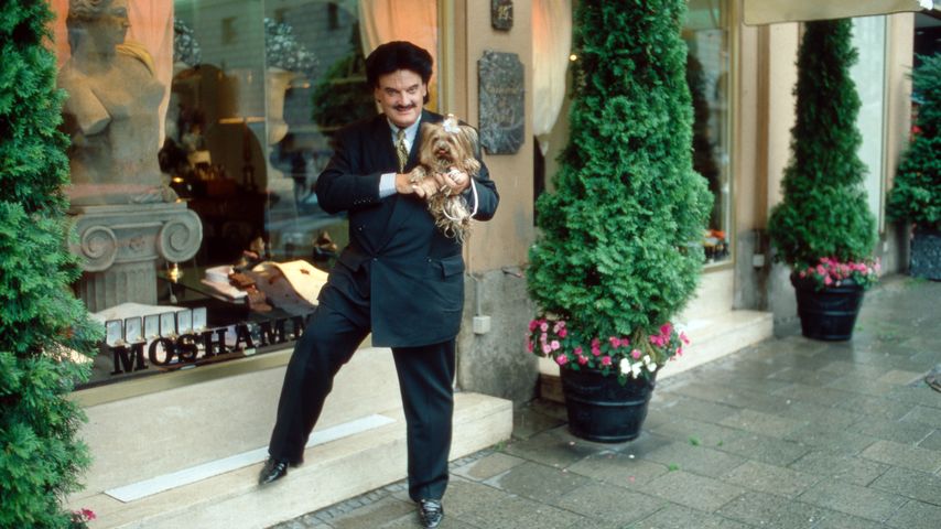 Rudolph Moshammer und sein Hund Daisy in München