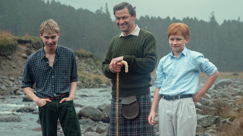 Rufus Kampa, Dominic West und Flynn Edwards in "The Crown"