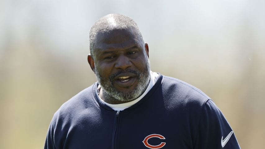 Eric Bieniemy beim Rookie-Minicamp der Chicago Bears in Halas Hall, Lake Forest