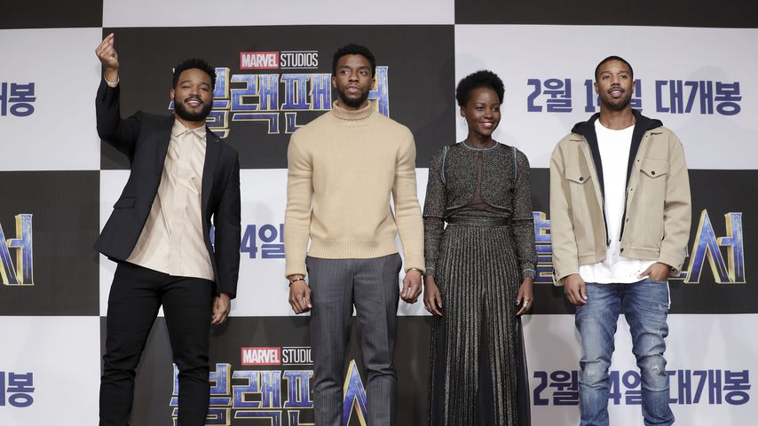 Ryan Coogler, Chadwick Boseman, Lupita Nyong'o und Michael B. Jordan, 2018