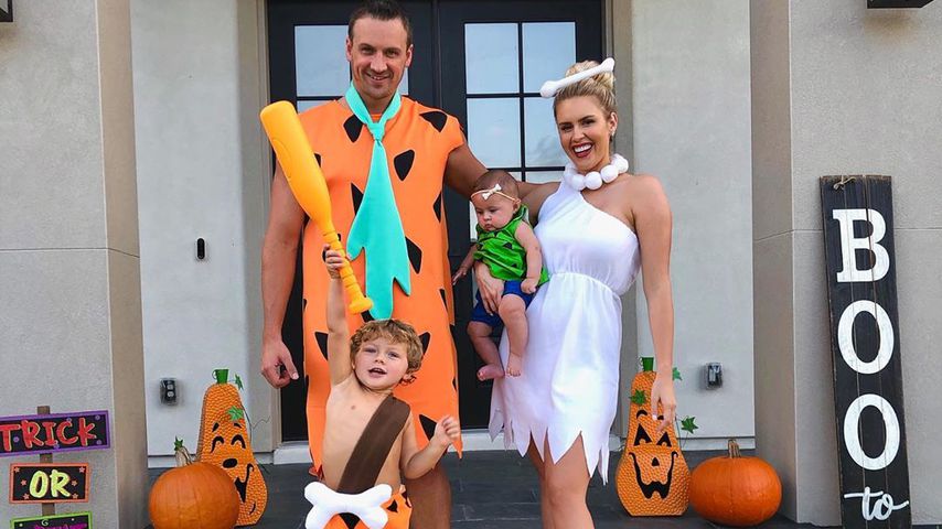 Ryan Lochte mit seiner Frau Kayla Rae Reid und den Kindern Caiden und Liv Rae im Jahr 2020