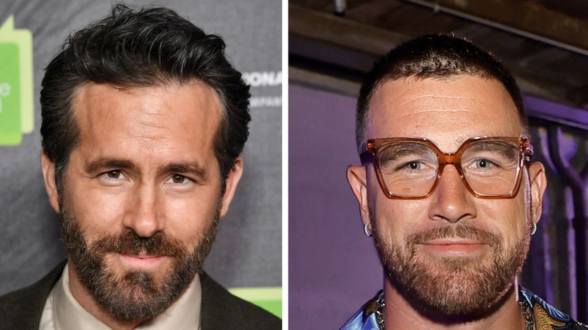 Lustige Collage: Ryan Reynold feiert Foto mit Travis Kelce!