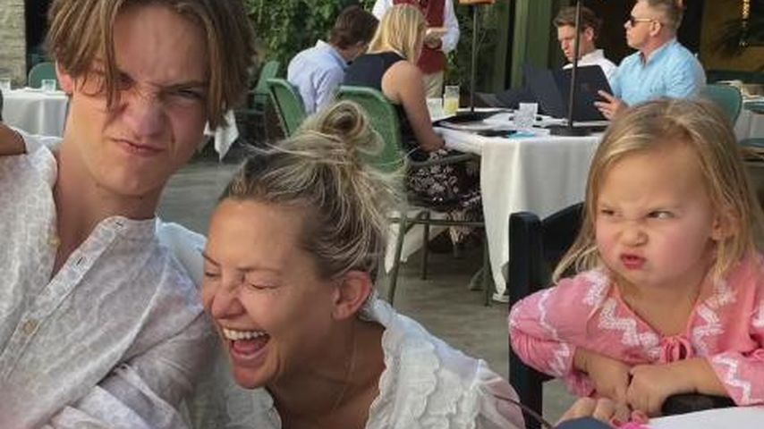 Schauspielerin Kate Hudson mit ihrem Sohn Ryder Robinson und Tochter Rani Fujikawa, 2024