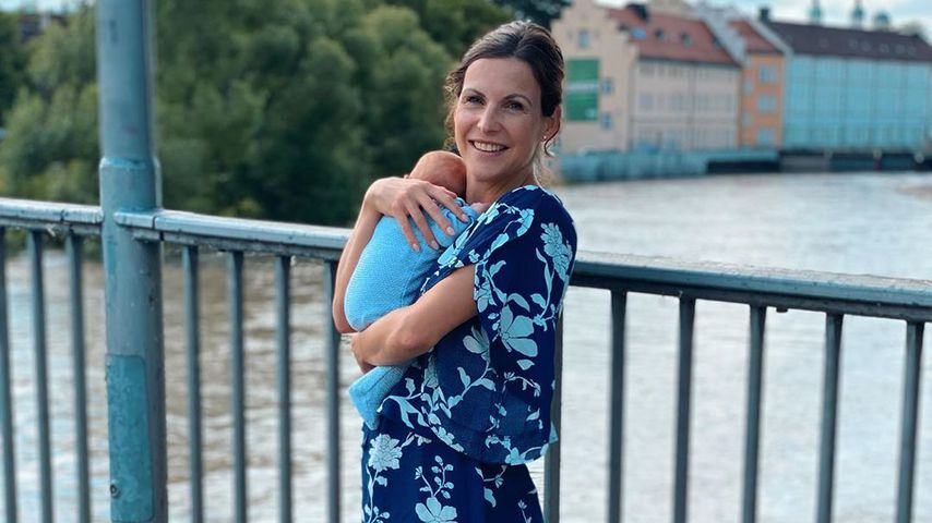 Sabrina Mockenhaupt mit Töchterchen Ruby