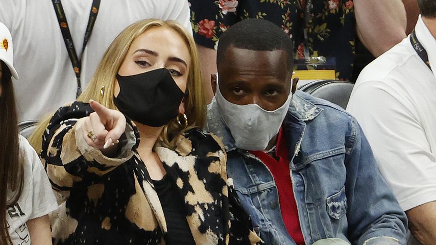 Adele und Rich Paul bei einem Basketballspiel