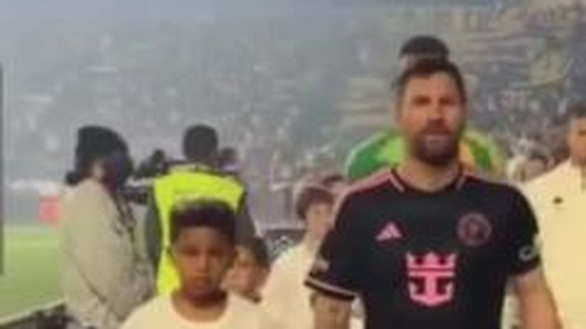 Saint West und Lionel Messi