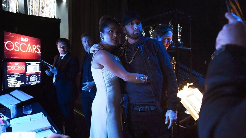 Salma Hayek und Eminem bei den Oscars 2020