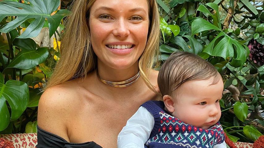 Samantha Hoopes und ihr Sohn George im März 2020